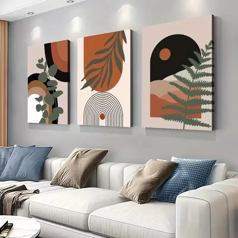 3pcsAbstract Nature Wall Art Set Canvas Framed 50x70cm -  High Quality Print 100% Australian Made Wall Canvas Ready to Hang - Bella Home Decor