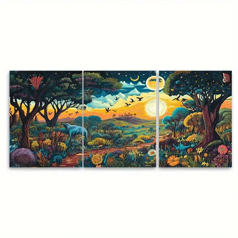 3pcs African WildlifeMaasai Mara National Reserve Metal Print Ready to Hang Art