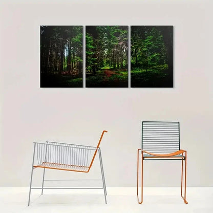 3pcs Forest Nature Pathway Painting Metal Print Ready to Hang Art