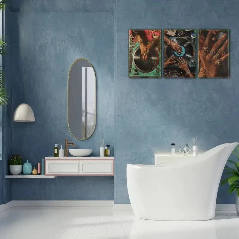 3pcs Prints Vinyl Record Art Poster Luxury Music Art Metal Print Ready to Hang