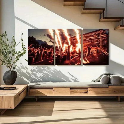 3pcs Band Performance Scene Decoration Wall Art Set Canvas Framed 40x60cm - High Quality Print 100% Australian Made Wall Canvas Ready to Hang