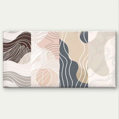 Neutral Multi Panel Abstract Wall Art Canvas Office Home Framed 120x60cm