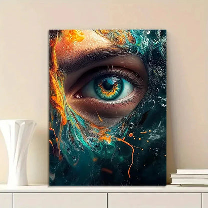 Eye Digital Style Colorful Fantasy Illustration 40x60cm Metal Print Ready to Hang