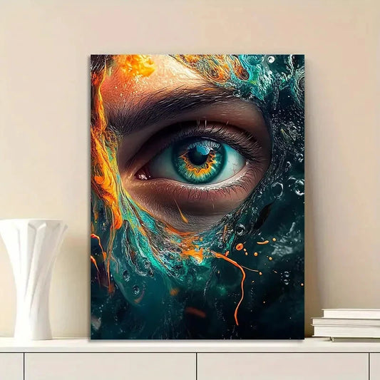 Eye Digital Style Colorful Fantasy Illustration 40x60cm Metal Print Ready to Hang