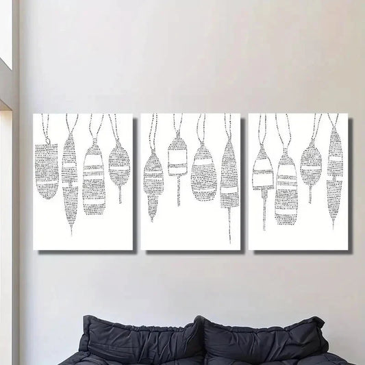 3pcs Nautical Buoy Art Deco Metal Print Ready to Hang Art