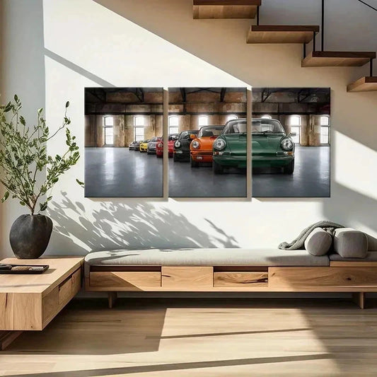 3pcs Colorful Modern Sports Super Cars Wall Art Set Canvas Framed 40x60cm - High Quality Print 100% Australian Made Wall Canvas Ready to Hang