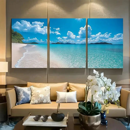 3pcs Whitehaven Beach Travel Australia Metal Print Ready to Hang Art