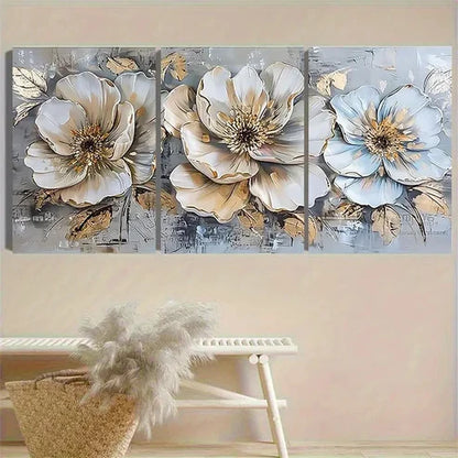 3pcs Delicate Flower Wall Art Set Canvas Unframed - High Quality Print 100% Australian Made Wall Canvas