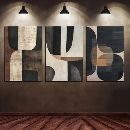 3pcs Modern Abstract Beige Vase Style  Wall Art Set Canvas Framed 40x60cm - High Quality Print 100% Australian Made Wall Canvas Ready to Hang