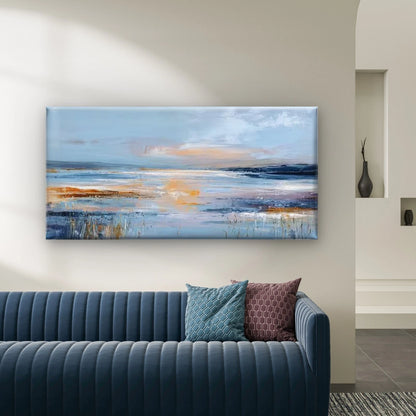 Colorful Textured Abstract Landscape Wall Art Canvas Office Home Room Framed 120x60cm