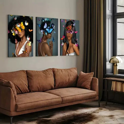 3pcs Butterfly Elegance Modern Canvas Framed 60x90cm - High Quality Print 100% Australian Made Wall Canvas Ready to Hang
