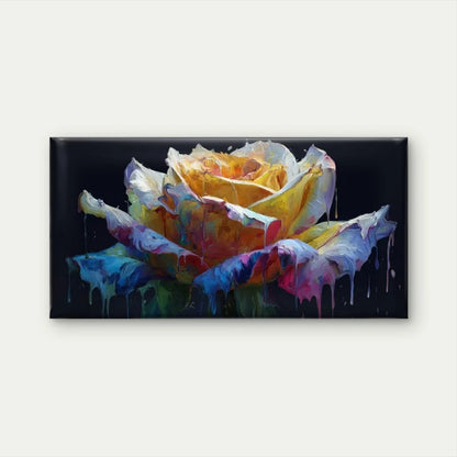 Abstract Dripping Rose Flower Wall Art Canvas Office Home Room Framed 120x60cm