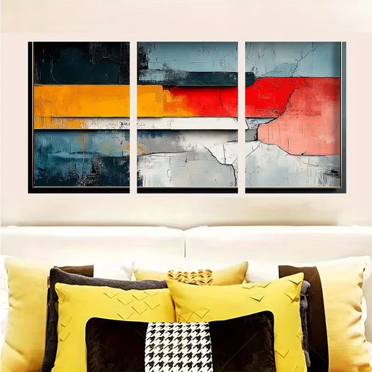 3pcs Muted Colors, Urban Sophistication Metal Print Ready to Hang Art