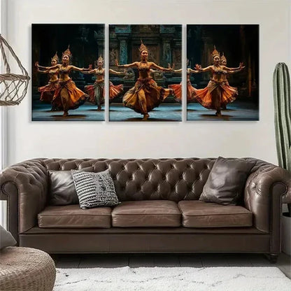 3pcs Traditional Dance Vibrant Cultural Perfect Wall Art Canvas Unframed - High Quality Print 100% Australian Made Wall Canvas