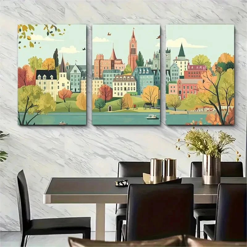 3pcs Connecticut Scenic Landmarks Metal Print Ready to Hang Art