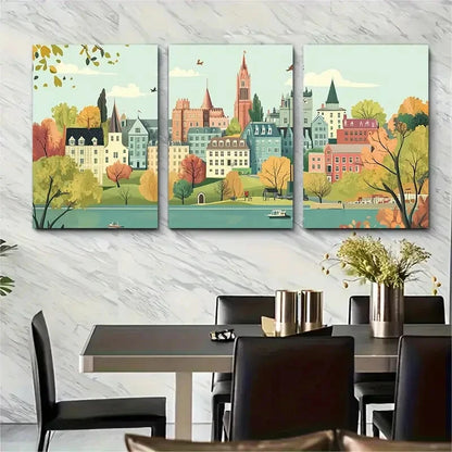 3pcs Connecticut Scenic Landmarks Metal Print Ready to Hang Art