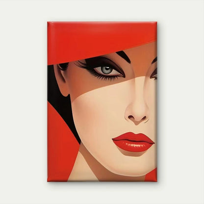 Abstract Red-Rimmed Alluring Eyes Design 40x60cm Metal Print Ready to Hang