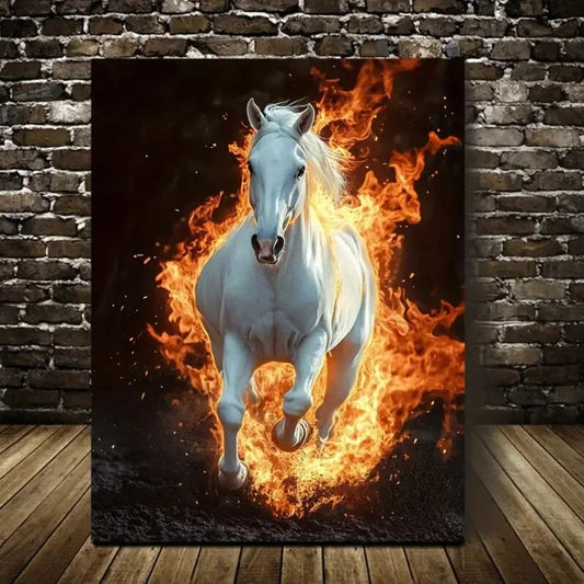 Beautiful Horse Contemporary Painting 40x60cm Metal Print Ready to Hang