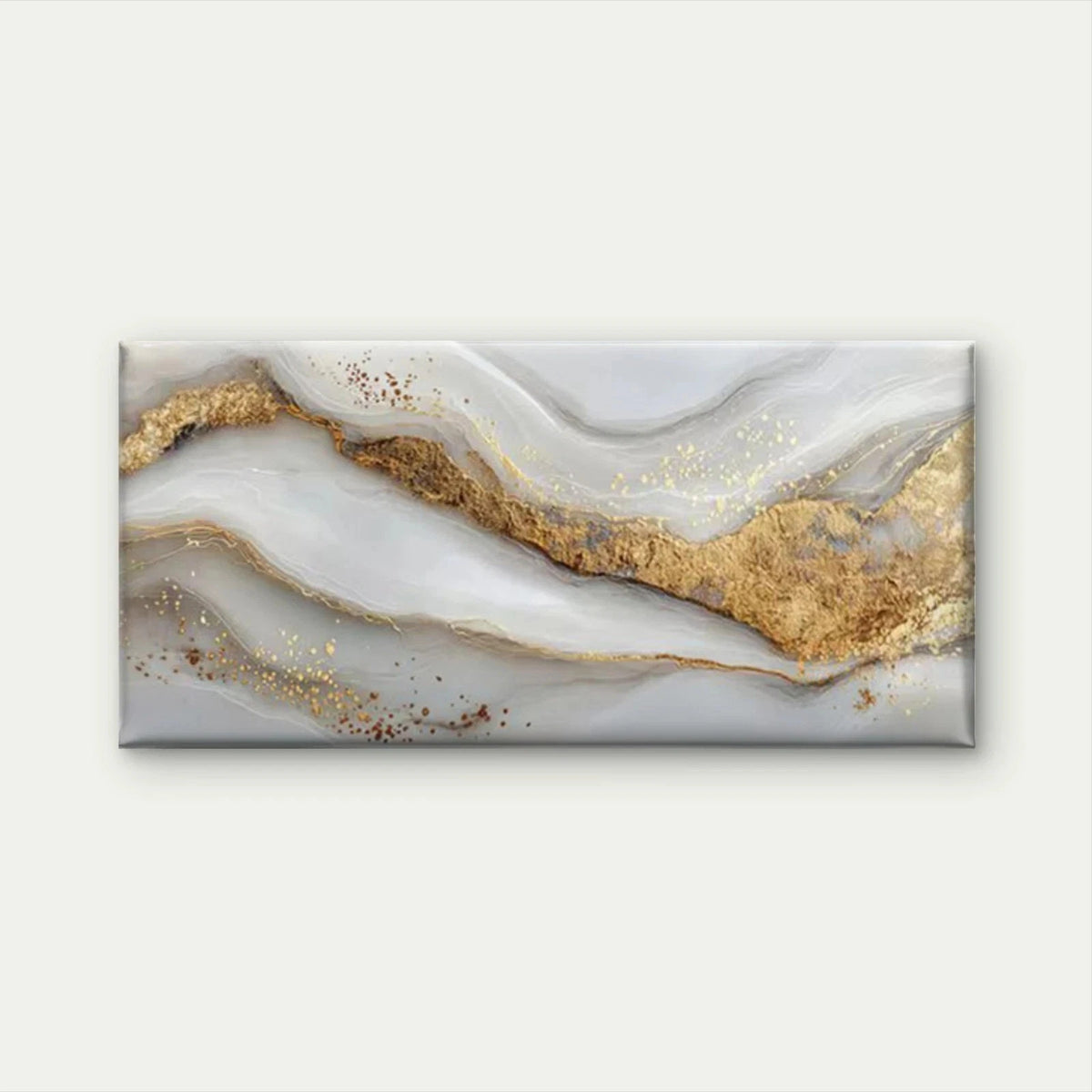 Golden Accent Abstract Wall Art Canvas Office Home Room Framed 120x60cm