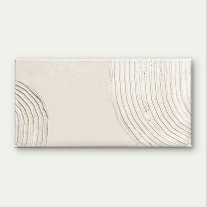 Neutral Textured Plaster Curved Line Wall Art Canvas Office Home Framed 120x60cm