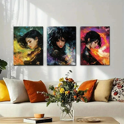 3pcs Dark Fantasy FemaleC Portrait Mystic Perfect Wall Art Set Canvas Framed 40x60cm - High Quality Print 100% Australian Made Wall Canvas Ready to Hang