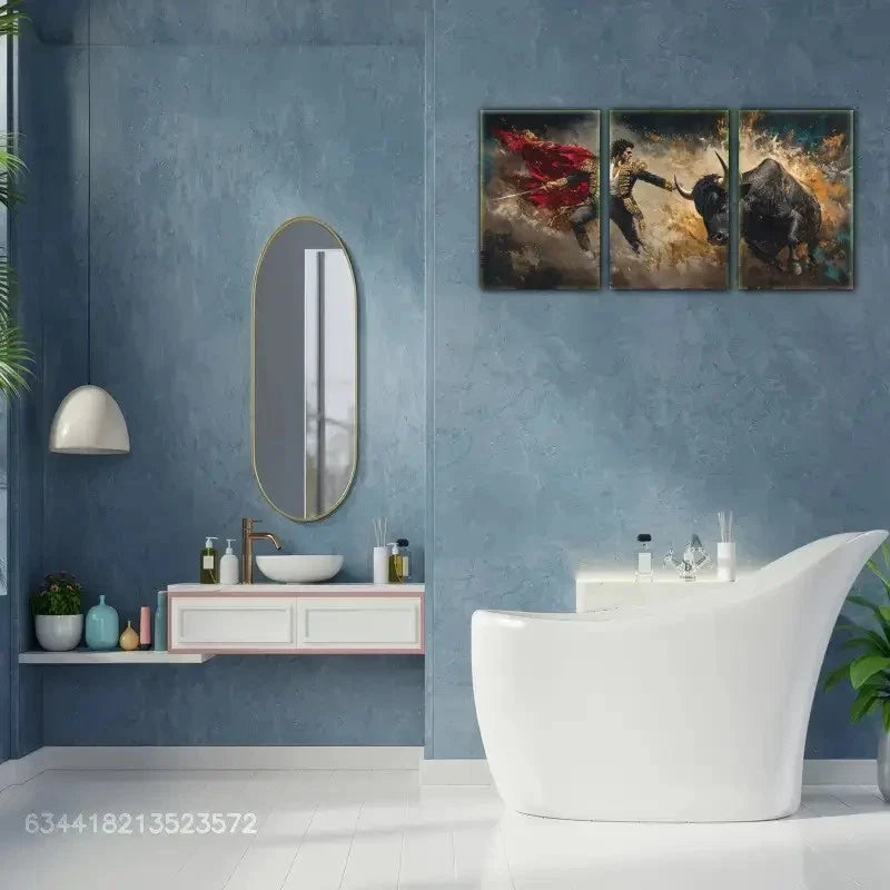 3pcs Spanish Bullfighter Art Poster Metal Print Ready to Hang Art