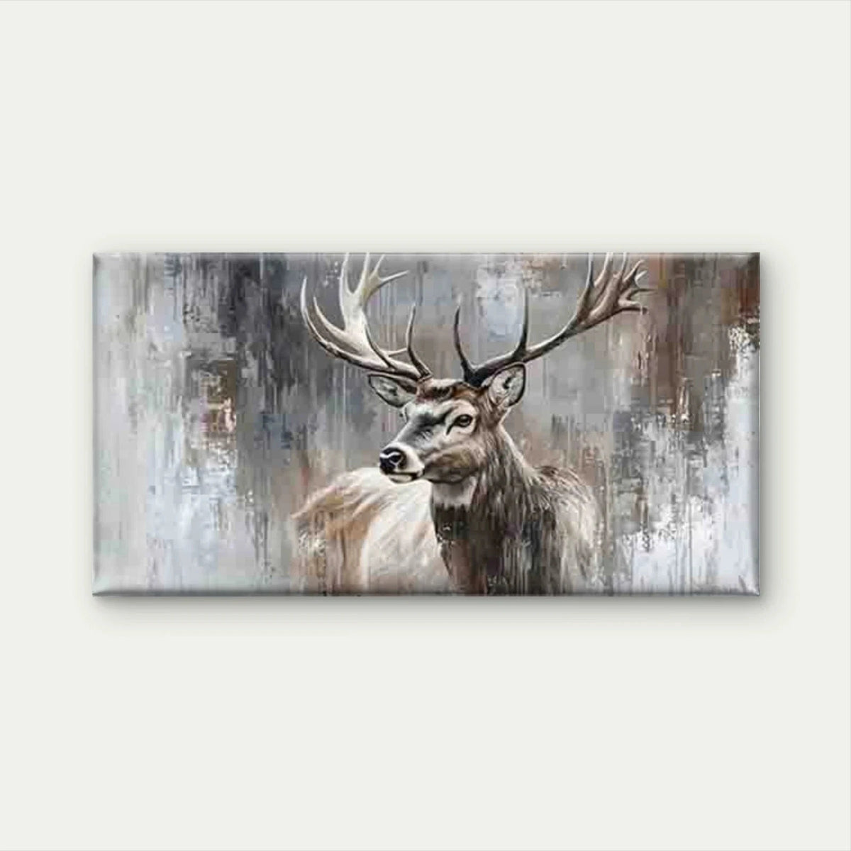 Realistic Deer Vintage Wall Art Canvas Office Home Room Framed 120x60cm