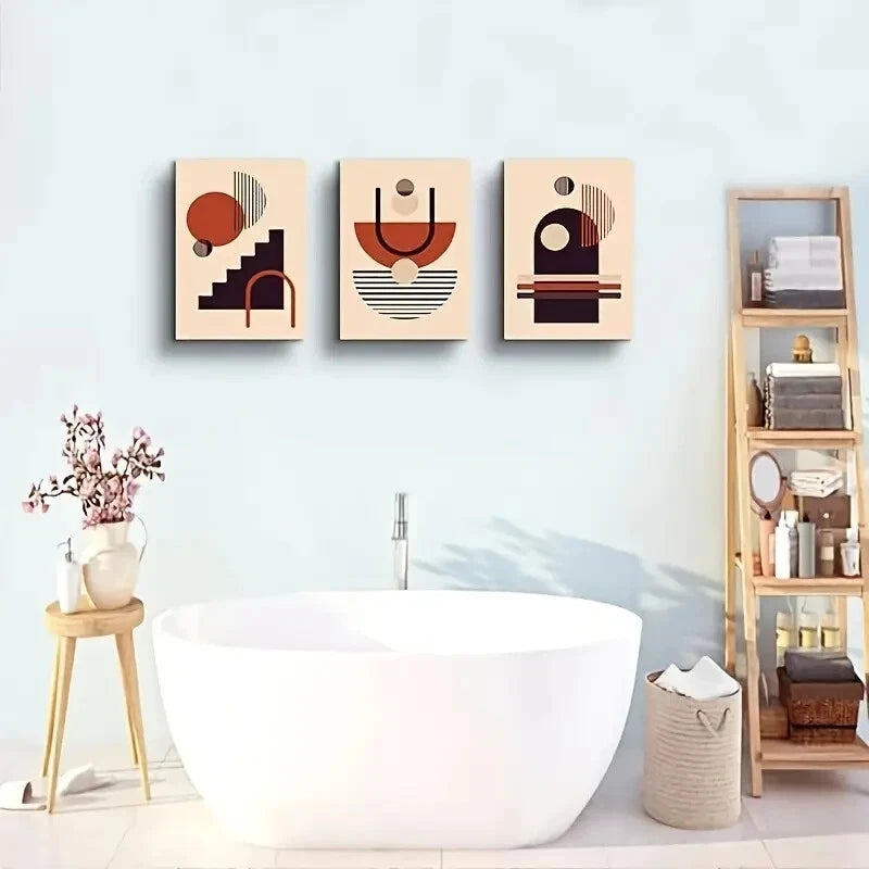 3pcs Minimalist Abstract Metal Print Ready to Hang Art