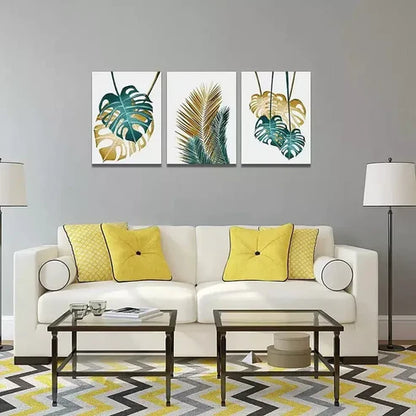 3pcs Abstract Art with Golden Wall Art Set Canvas Unframed - High Quality Print 100% Australian Made Wall Canvas