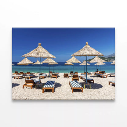 Paradise Beach In Himare Wall Art Decor 100% Australian Made