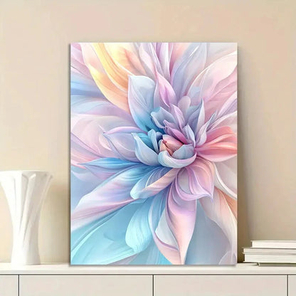 Piece Featuring an Abstract Flower Beautiful Painting 40x60cm Metal Print Ready to Hang