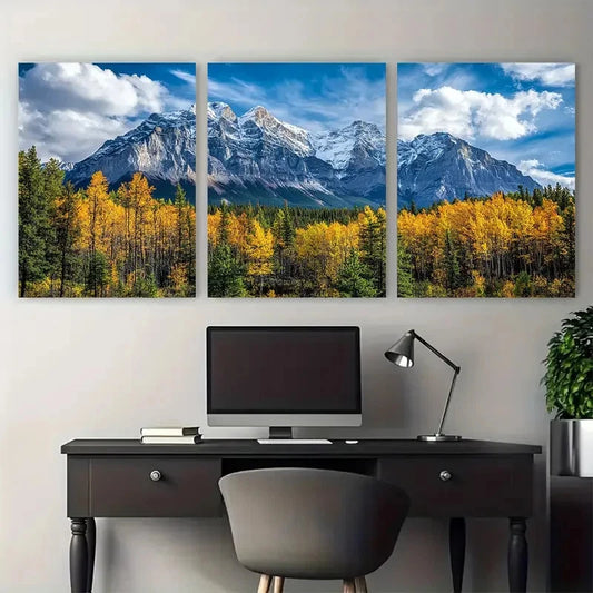 3pcs Banff National Park Alberta Canada Travel Wall Art Set Canvas Framed 50x70cm - High Quality Print 100% Australian Made Wall Canvas Ready to Hang