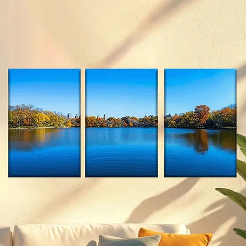 3pcs Colorful abstract sunset forest Wall Art Set Canvas Unframed - High Quality Print 100% Australian Made Wall Canvas