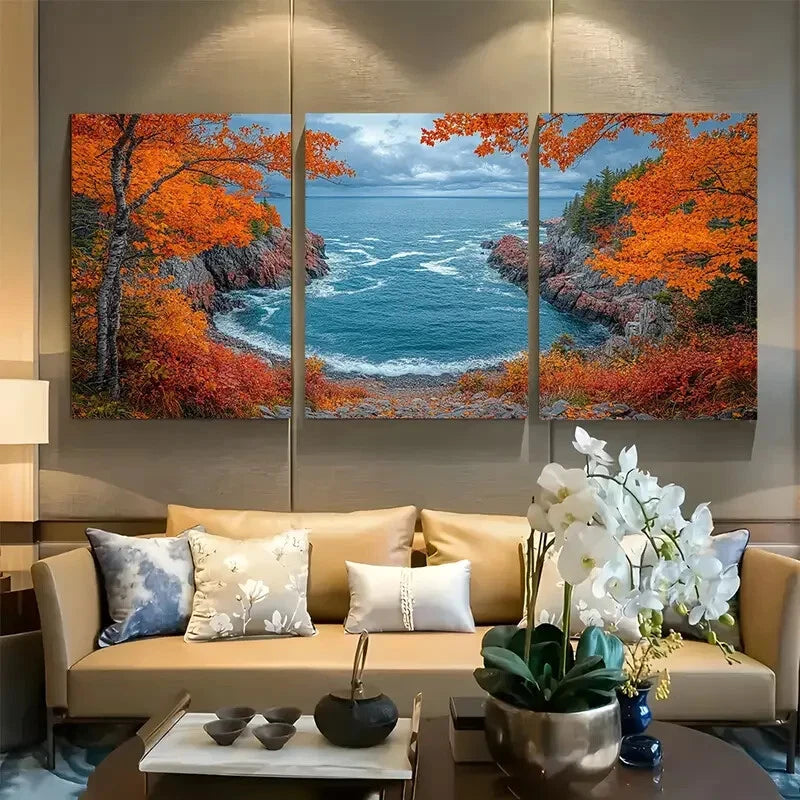 3pcs Rugged Coast of Acadia National Park Metal Print Ready to Hang Art