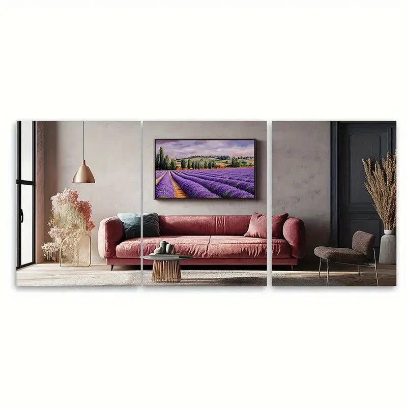 3pcs Provence Lavender Fields French Travel Poster Metal Print Ready to Hang Art