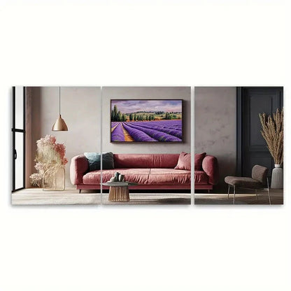 3pcs Provence Lavender Fields French Travel Poster Metal Print Ready to Hang Art