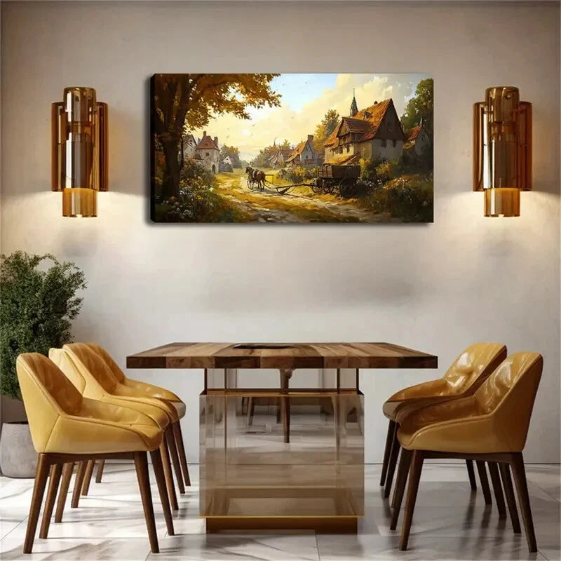 Several Ancient House Scattered Wall Art Canvas Office Home Room Framed 120x60cm
