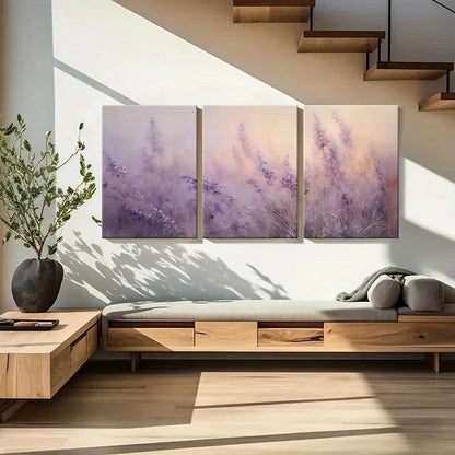 3pcs Lavender Field & Serene Wall Art Set Canvas Framed 40x60cm - High Quality Print 100% Australian Made Wall Canvas Ready to Hang