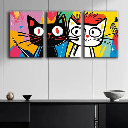 3pcs Abstract Cloth Painting Colorful Perfect Wall Art Set Canvas Unframed - High Quality Print 100% Australian Made Wall Canvas