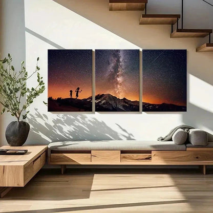3pcs Classic Cartoon Art Starry Sky Wall Art Set Canvas Framed 40x60cm - High Quality Print 100% Australian Made Wall Canvas Ready to Hang