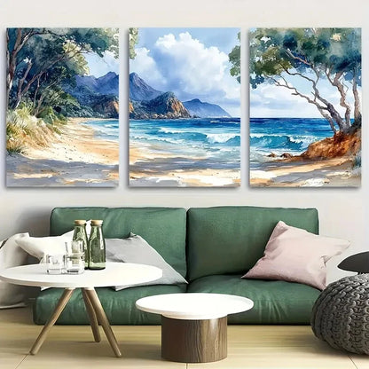 3pcs The Basin Australia Watercolor Vacation Metal Print Ready to Hang Art