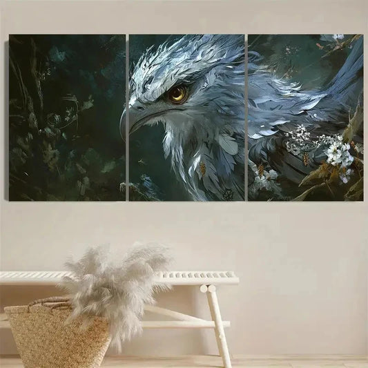 3pcs Barocco Bird Wall Art Set Canvas Framed 50x70cm - High Quality Print 100% Australian Made Wall Canvas Ready to Hang