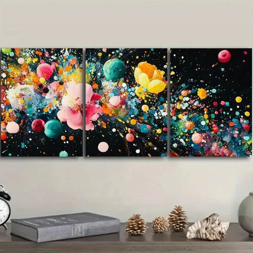 3pcs colorful explosion Wall Art Set Canvas Unframed - High Quality Print 100% Australian Made Wall Canvas