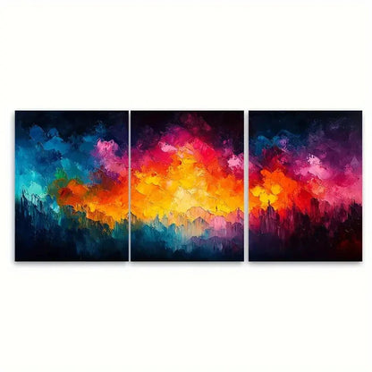 3pcs Colorful Abstract Illustration Wall Art Set Canvas Framed 40x60cm - High Quality Print 100% Australian Made Wall Canvas Ready to Hang