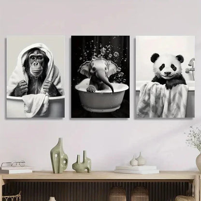 3pcs Artworks Featuring Adorable Cartoon Animal Wall Art Canvas Unframed - High Quality Print 100% Australian Made Wall Canvas