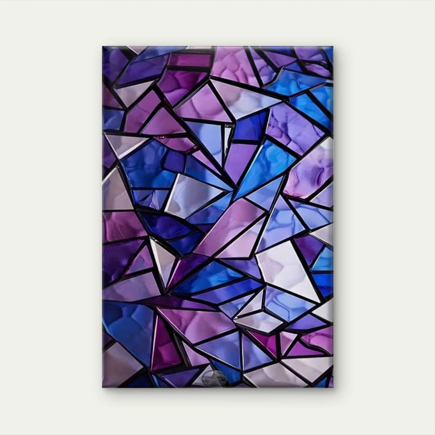Violet Mosaic Abstract Geometric 60x90cm Metal Print Ready to Hang