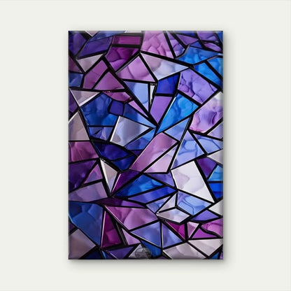Violet Mosaic Abstract Geometric 60x90cm Metal Print Ready to Hang