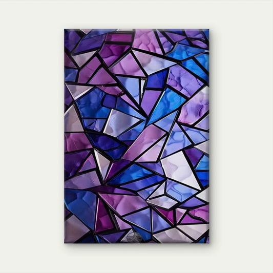 Violet Mosaic Abstract Geometric 60x90cm Metal Print Ready to Hang
