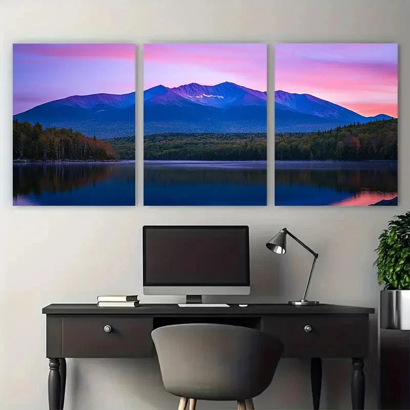 3pcs New Hampshire Mount Washington Travel Metal Print Ready to Hang Art