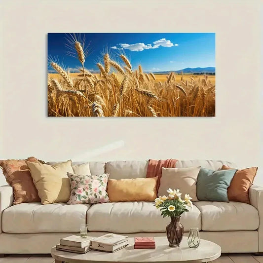 Modern Abstract Wheat wall canvas office home room framed 120x60cm - Bella Home Decor